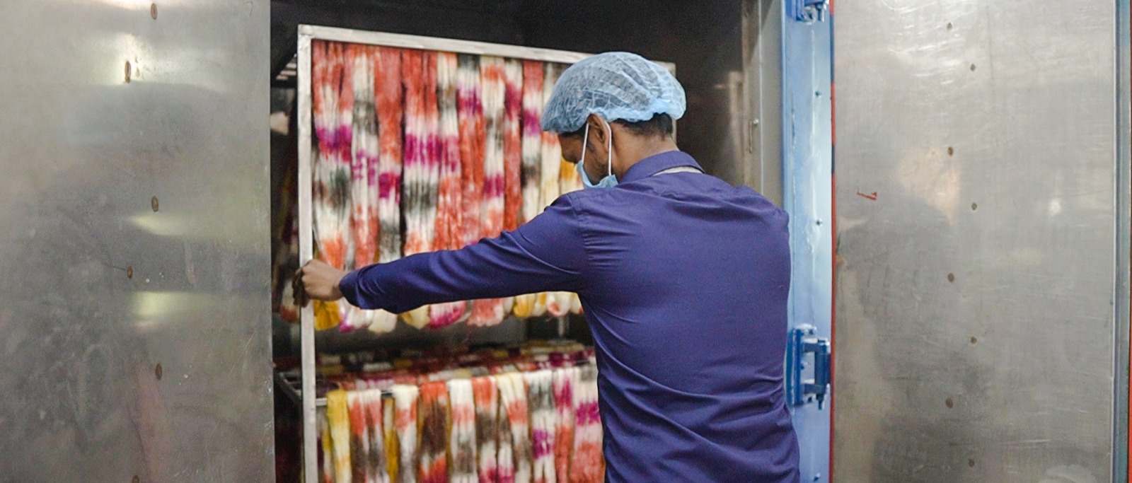 Dyed sheet handling